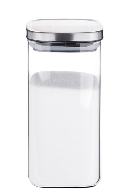 Storage jar glass rectangular 1500 ml