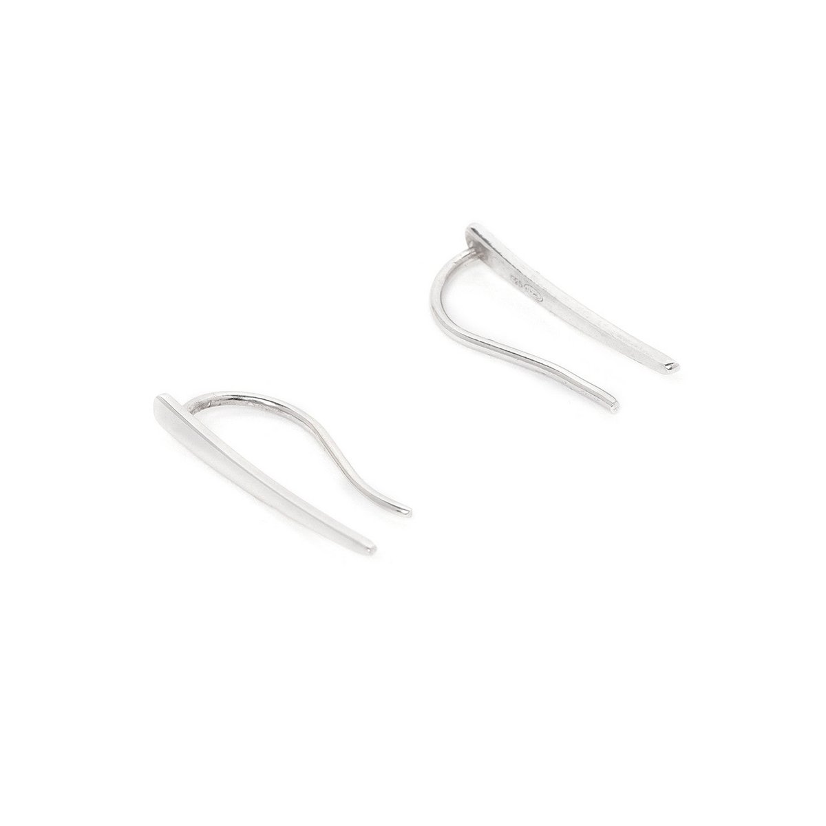 Orecchini a bottone | Pesce contemporaneo in argento sterling | rodio