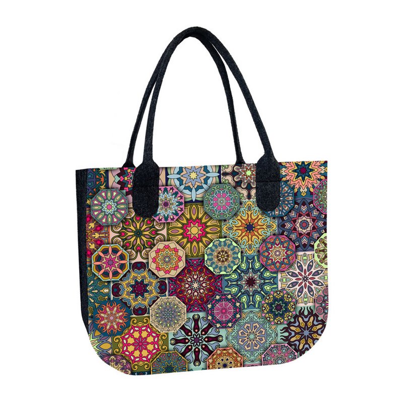 Valencia Shoulder Bag In Felt Lady XL Anthracite Line Bertoni