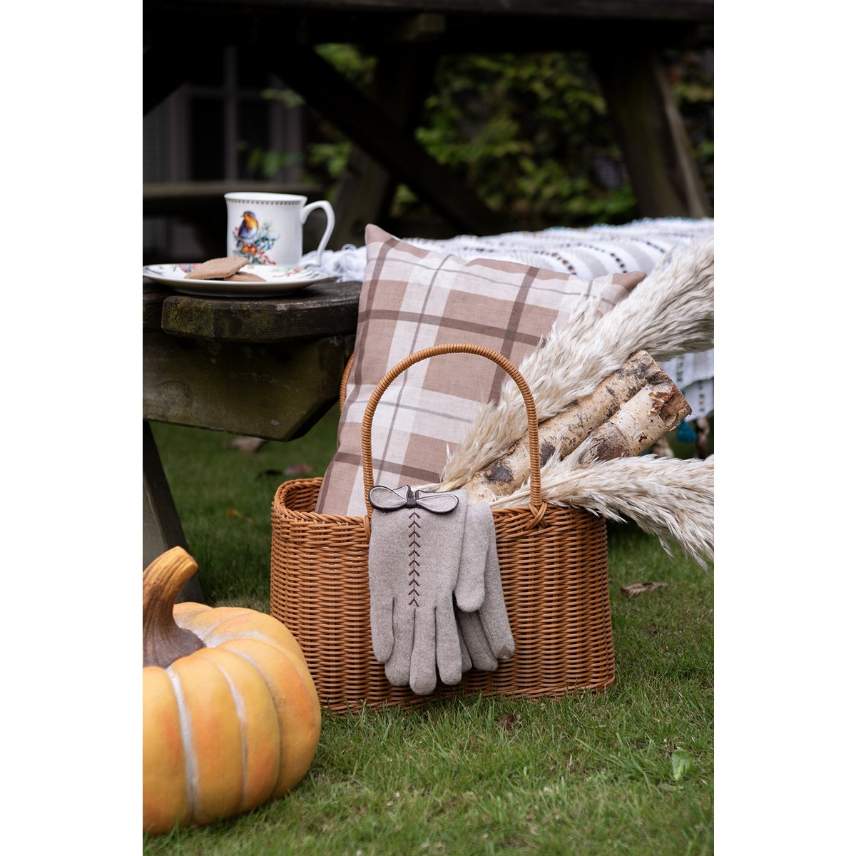 Gloves winter 9x23 cm Beige polyester