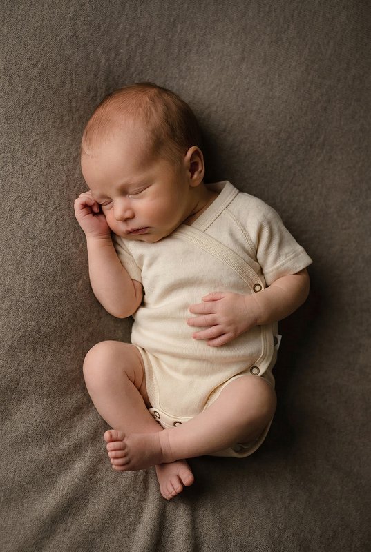 Wrap-over romper kort ærmet uld - Merinould - Naturlig