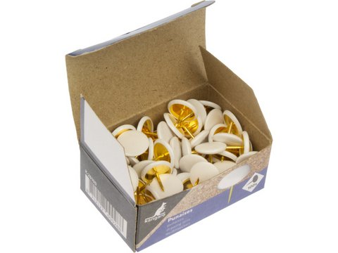 Thumbtacks Kangaro white hood 100 pieces in a box