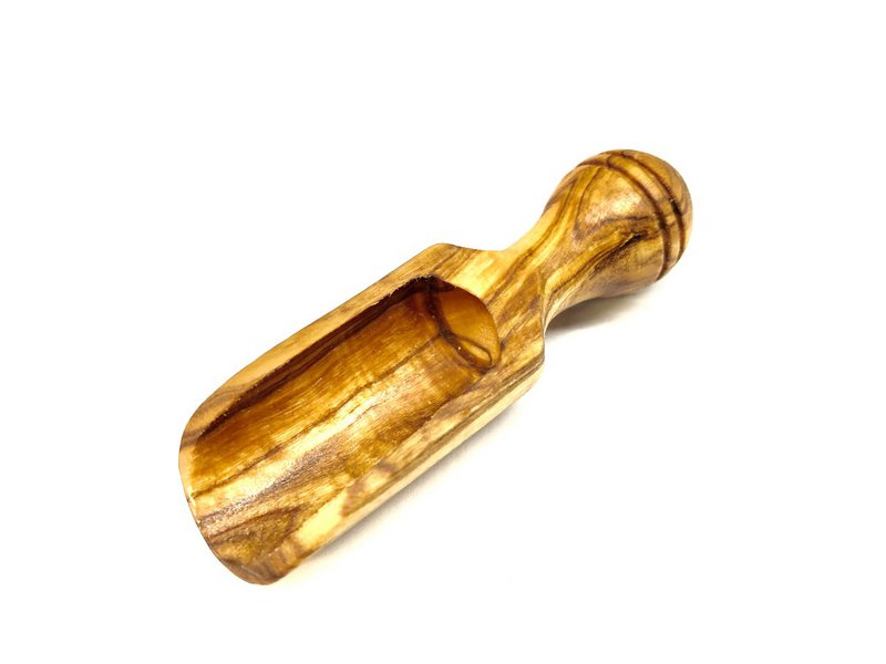 Zoutchips groot, ca. 9 cm, gemaakt van olijfhout