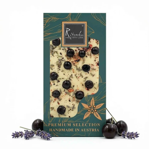 PREMIUM white chocolate - lavender, blackcurrant 95g