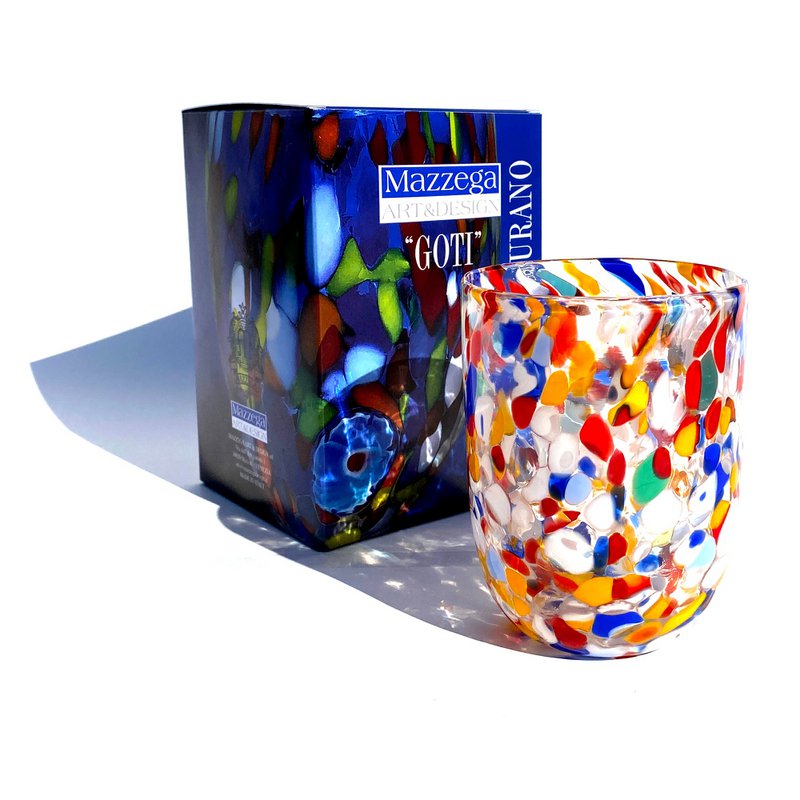 Canova glass glasses of Murano glass, made on the island of Murano, blow and handmade by masters Vetrai - Special Edition - 380 ml.