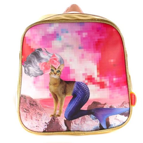 Rucksack Katze Meerjungfrau (Catmermaid Pixels)