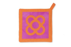 Pot holder / Barcelona Flower / orange magenta