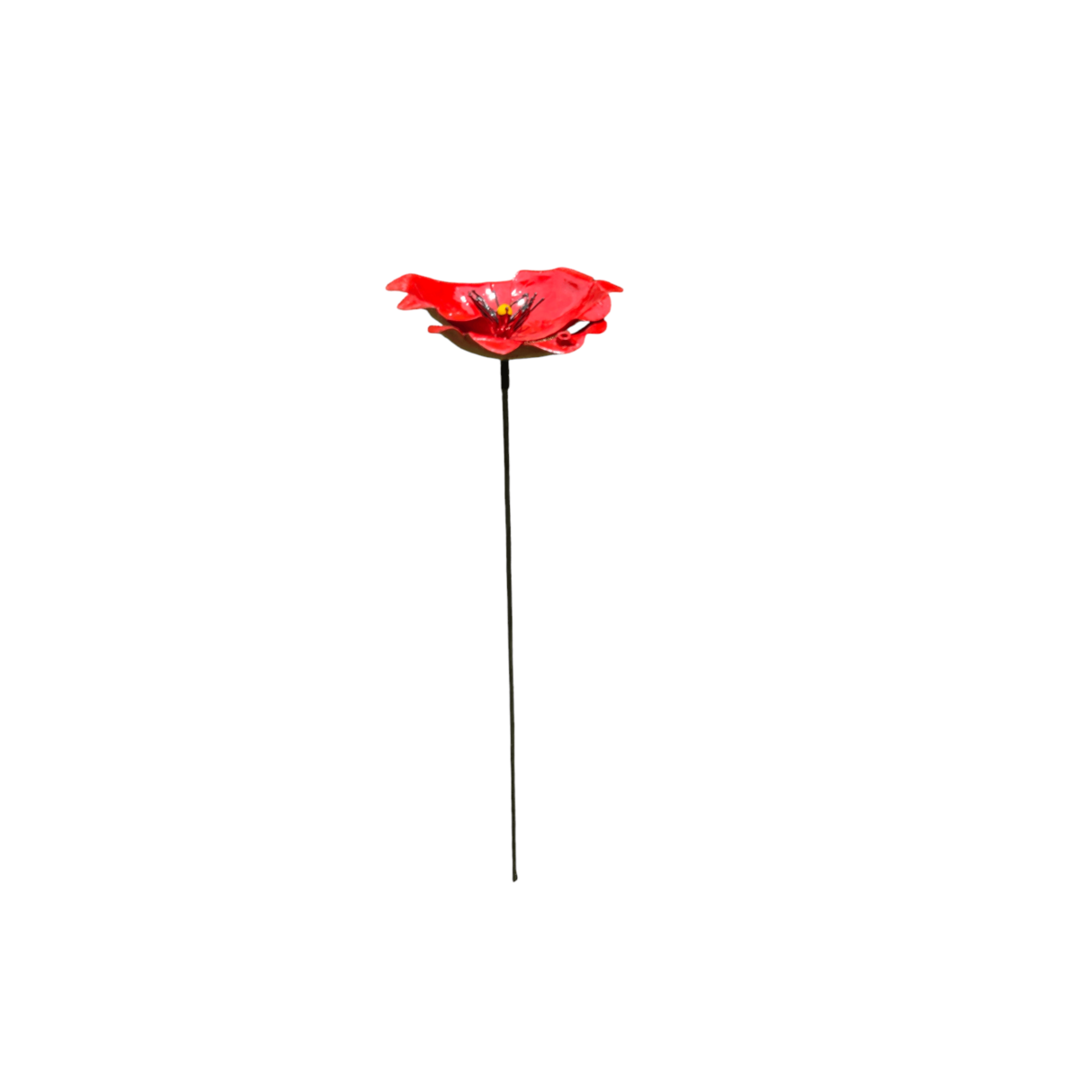 METAL LARGE RED POPPY FLOWER
