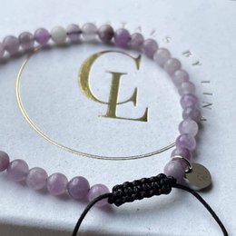 Power bracelet with lepidolite - Gemstone - Bead bracelet - Beads 4mm