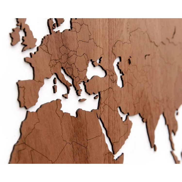 Mappa del mondo in legno - Fai da te - 3 tipi di legno