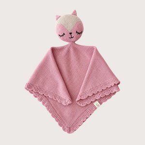 Baumwoll-Kuscheltuch Fuchs - Rosa