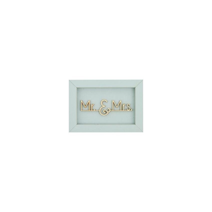 MR & MRS - Wedding Frame Card Wood Lettering Magnet