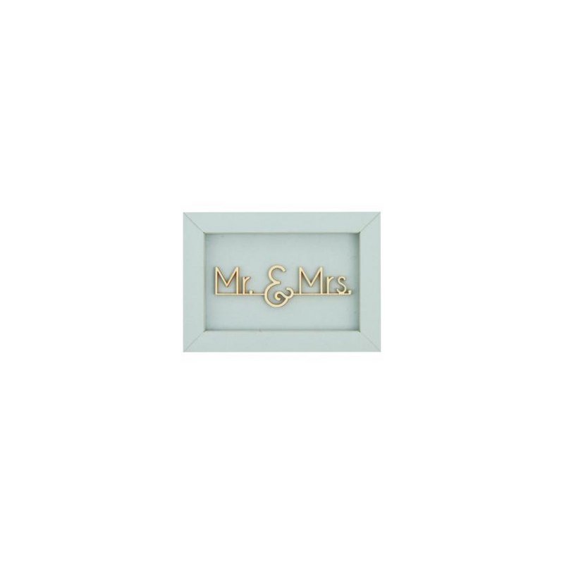 MR & MRS - Wedding Frame Card Wood Lettering Magnet