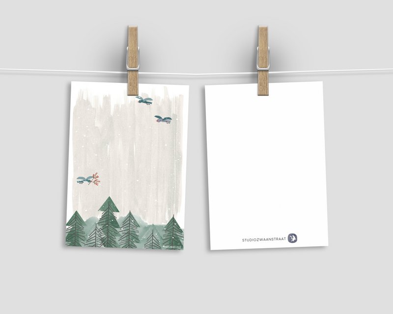Postkarte - Serie 'Weihnachten' - 'In den Wald'