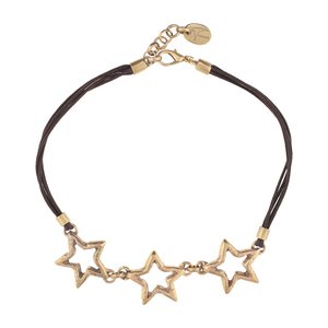 Triple star golden brown necklace