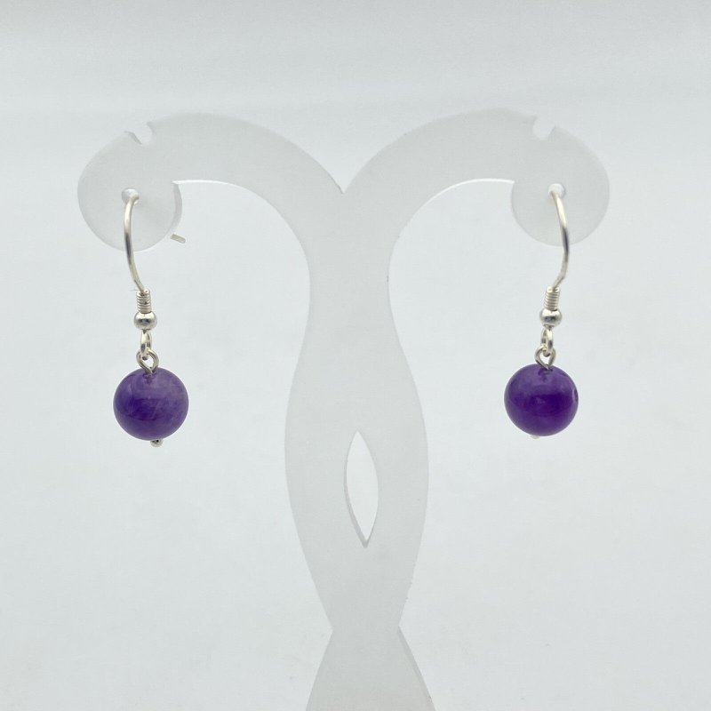 Zilveren oorbellen - Amethist kralen