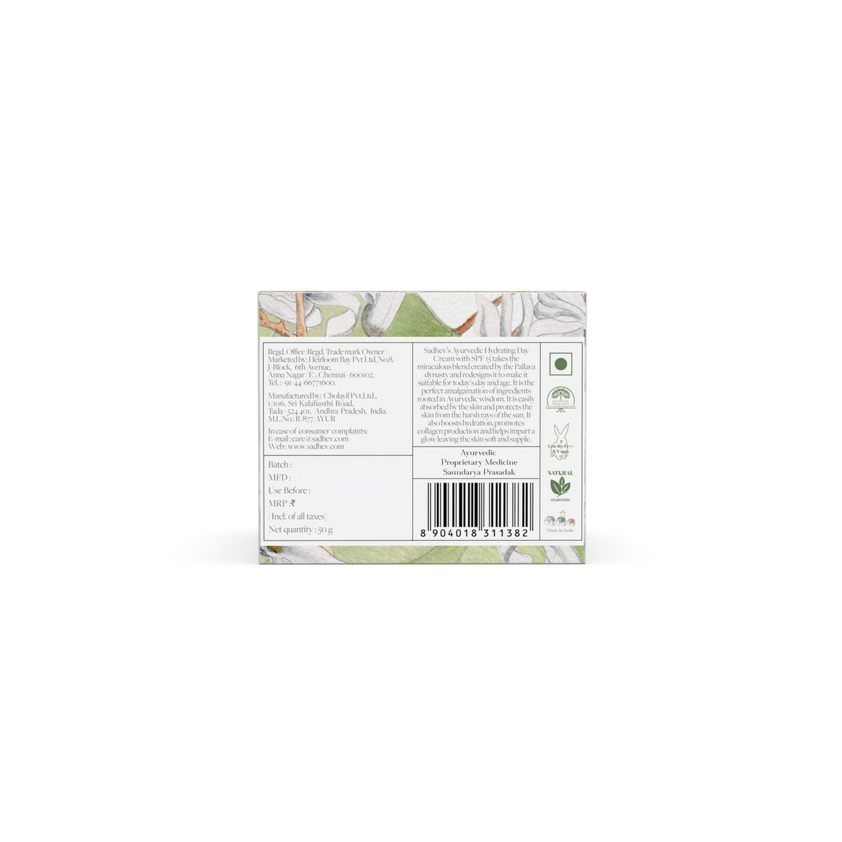 Ayurvedic Hydrating Day Cream with SPF 15 50 gr
