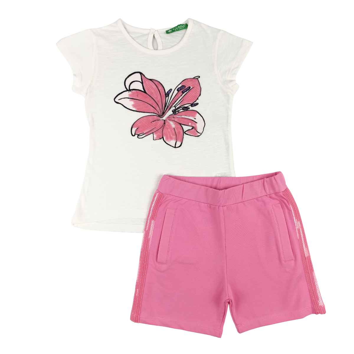 Meisjes 2-delige set shorts met t-shirt maat 3/8 jaar