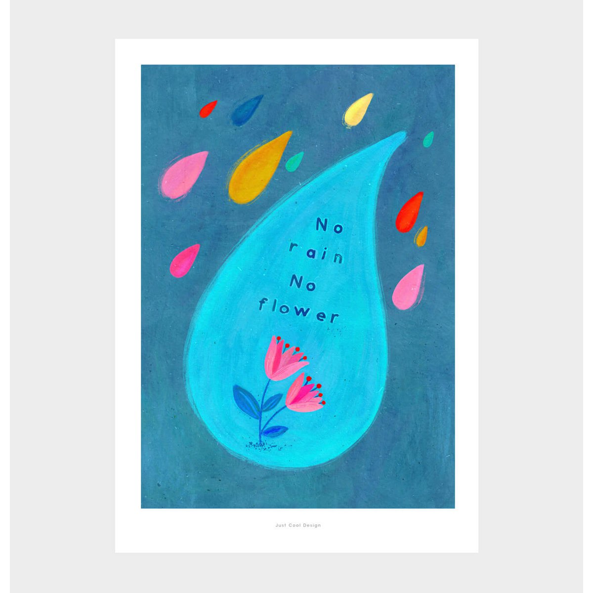 Kein Regen, keine Blumen | Illustration Poster Kunstdruck