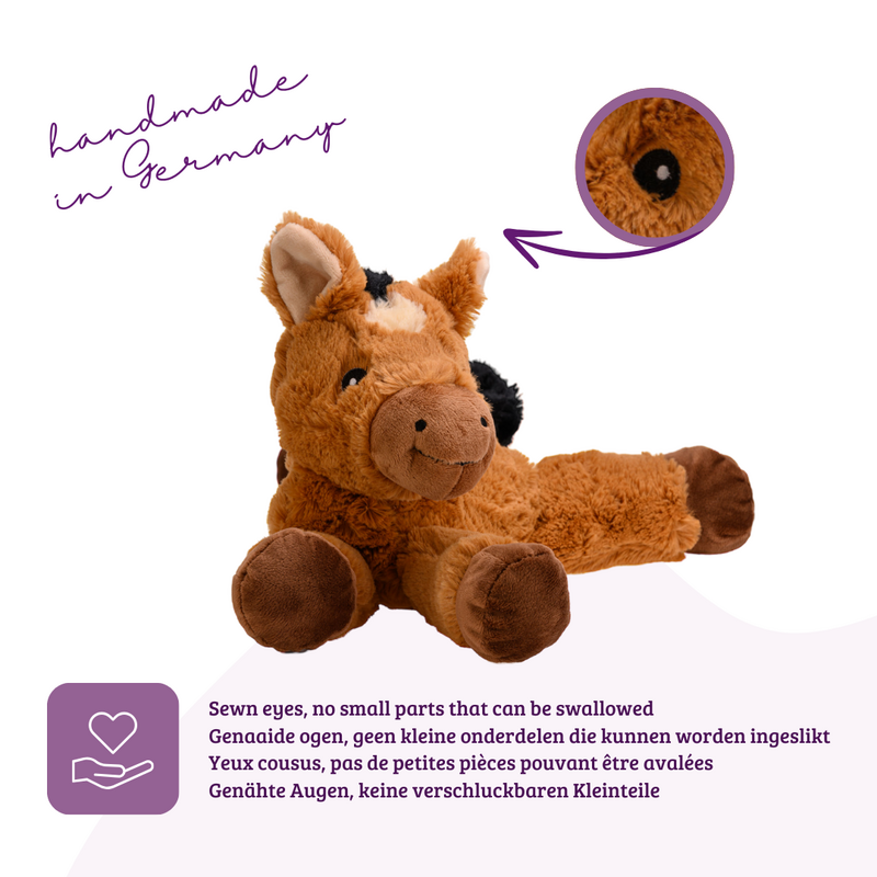welliebellies® Wärmekuscheltier Pferd groß | Wärme zum Liebhaben | Entspannung | Einschlafhilfe | Kuscheltier