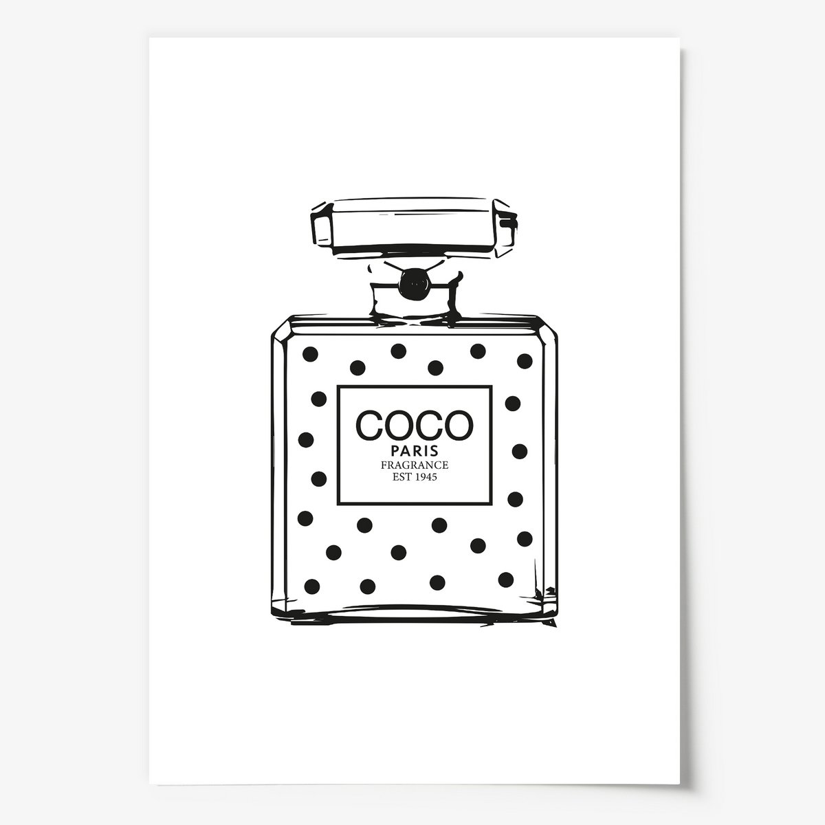 Poster: Coco Dotted Perfume Bottle