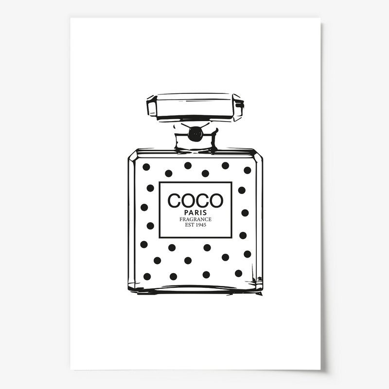 Poster: Coco Dotted Perfume Bottle