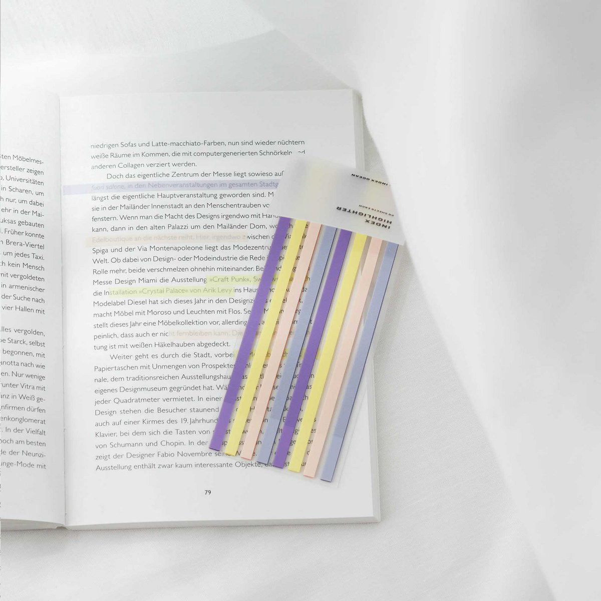 Golden Amethyst | Ordinate long side marker Transparent adhesive notes sticky notes colorful side markings sticky index register for annotating books, highlighter strips to highlight