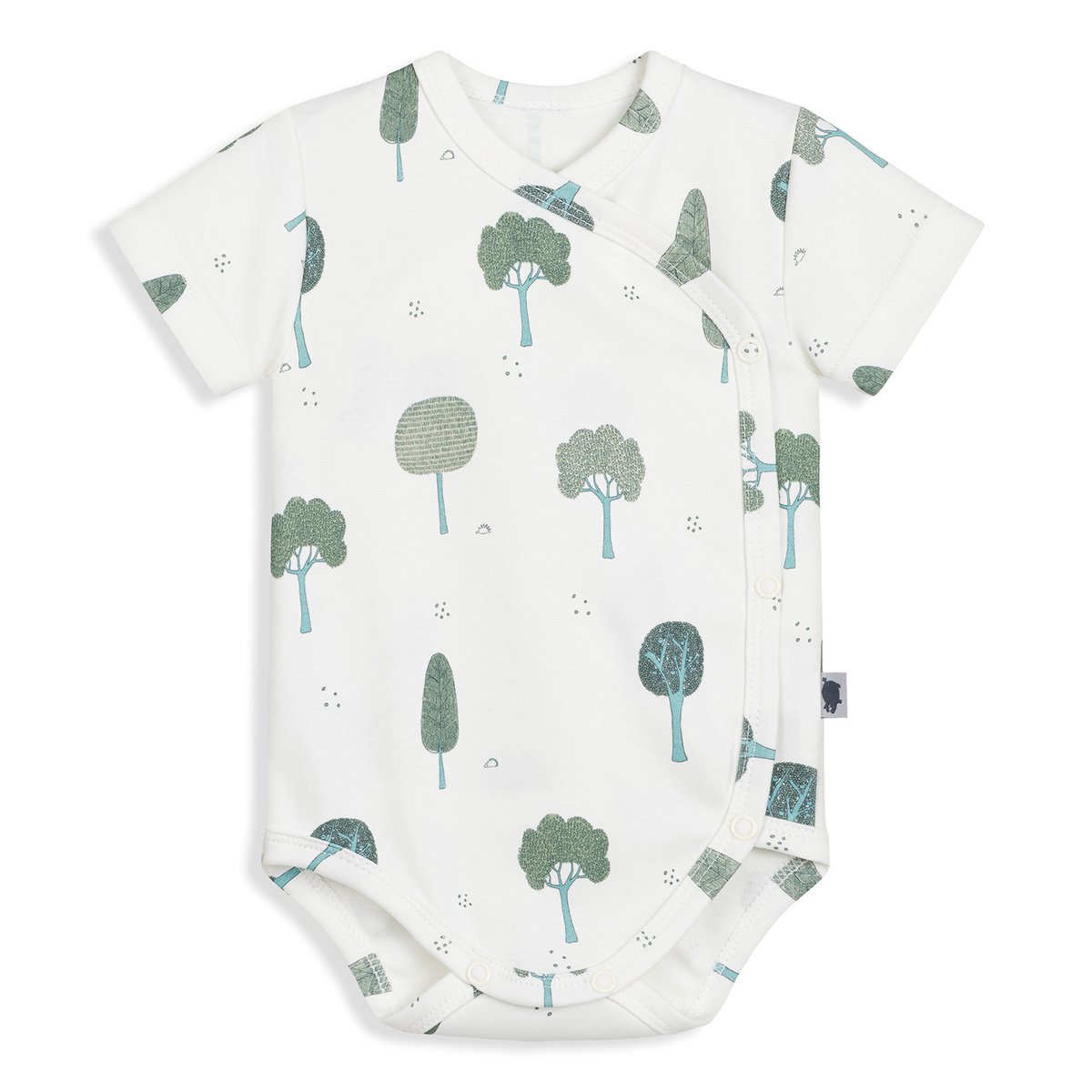 Bodysuit kimono with short sleeves