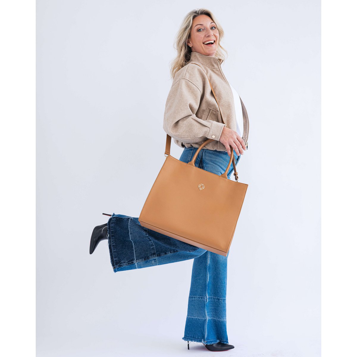 Shopper Urban Apple Leather Camel