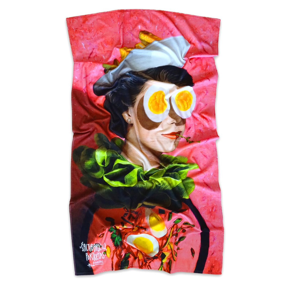 Beach towel Cold Beetroot Soup Portrait - Algis Kriščiūnas