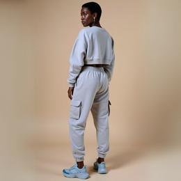 Crew Neck Sweat "GOOD ENOUGH FOR" - Grau Melange