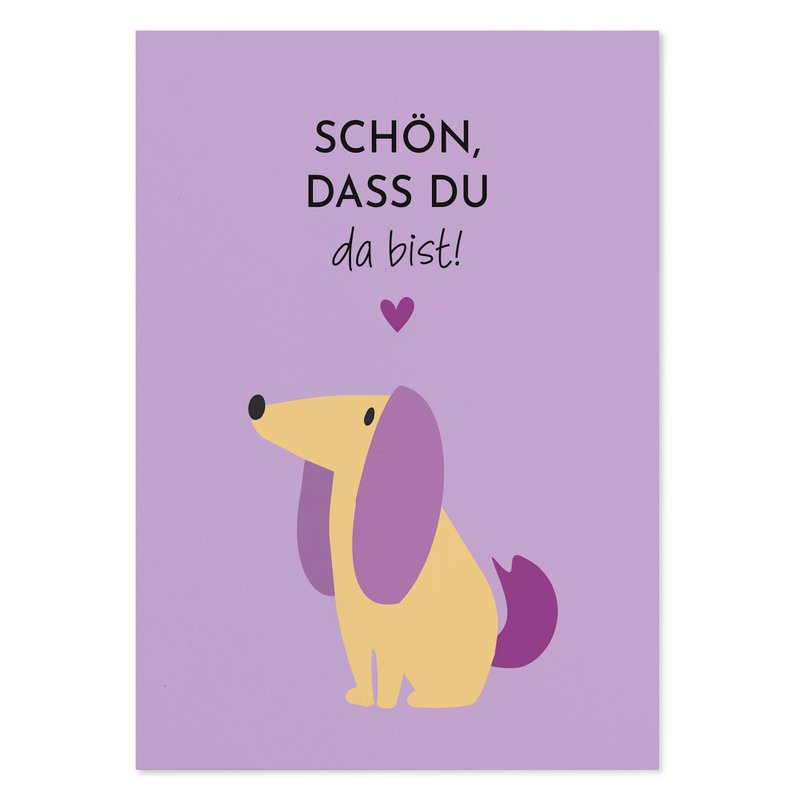 Postcard Friendship - It's nice that you're here - dog