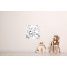 Paintable self-adhesive poster - elephant and tiger