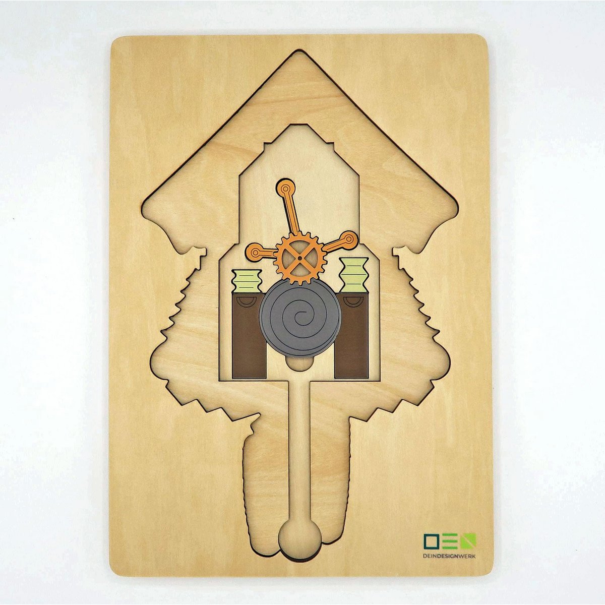 Doorkijkpuzzel: koekoeksklok uit het Zwarte Woud | Meerlaagse houten puzzel voor het hele gezin | Cadeau voor liefhebbers van het Zwarte Woud