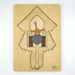 Doorkijkpuzzel: koekoeksklok uit het Zwarte Woud | Meerlaagse houten puzzel voor het hele gezin | Cadeau voor liefhebbers van het Zwarte Woud
