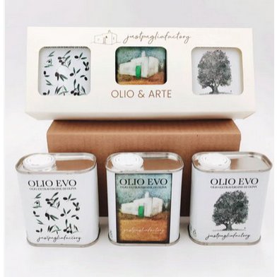 JUST PUGLIA FACTORY OLIO & ARTE -EVO Blend 175 ml Tris-Pack (3er-Pack)