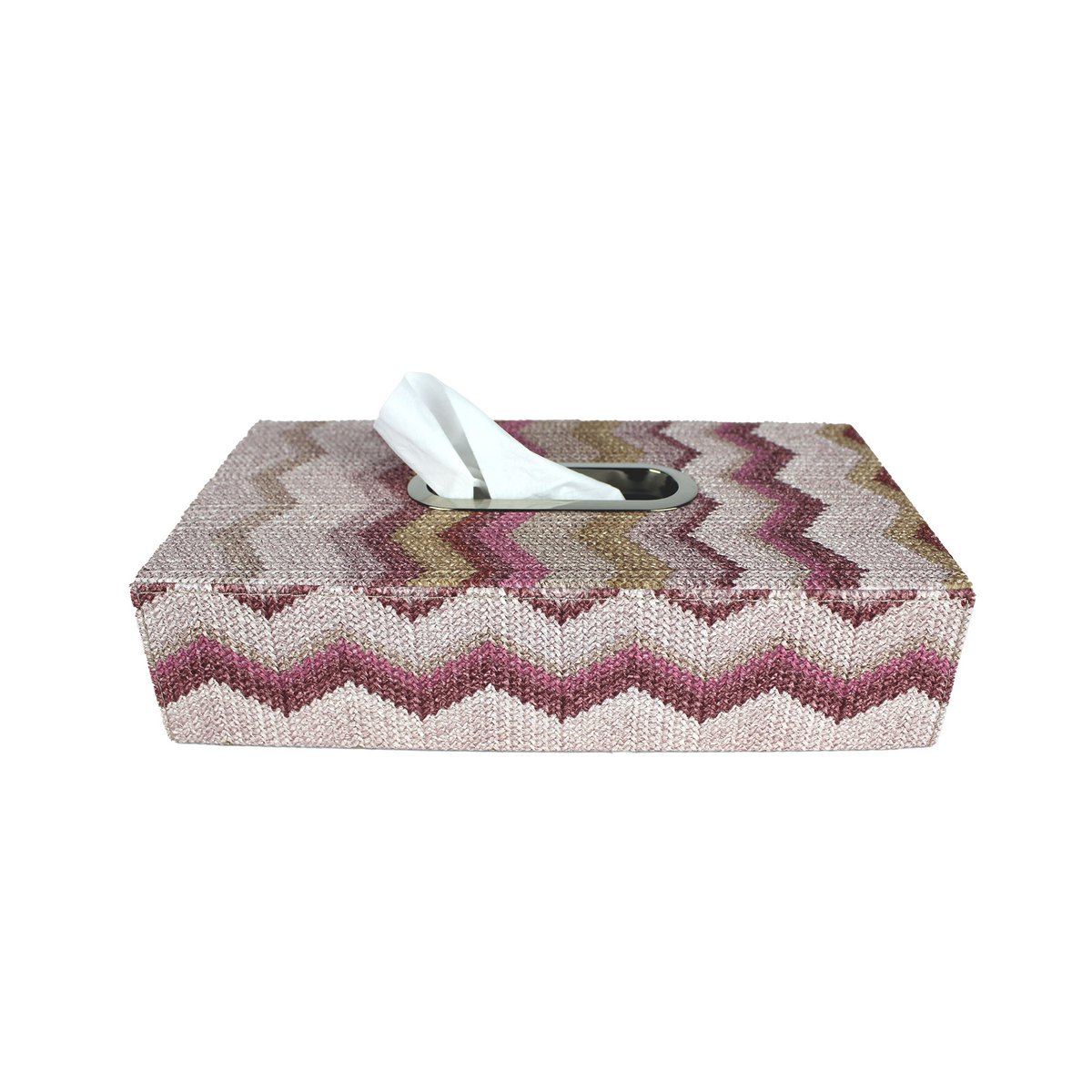 Scatola per fazzoletti a zigzag rosa scatola per fazzoletti con motivo rosa