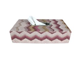 Scatola per fazzoletti a zigzag rosa scatola per fazzoletti con motivo rosa