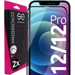  2x se® 3D tempered glass for Apple iPhone 12 / 12 Pro. Durable, scratch-resistant glass screen protector. Designed for smartphone protection.