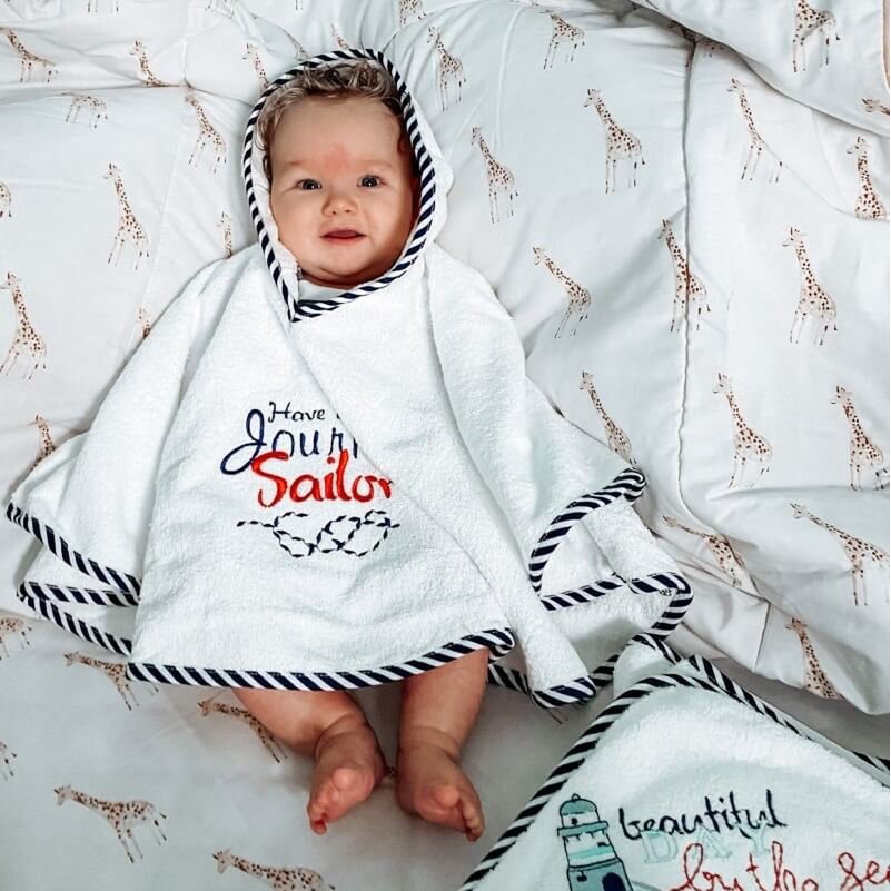 Sailor baby poncho set van biologisch katoen