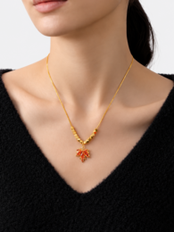 Herfst esdoorn stenen hanger ketting