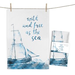 Wild Ship tea towel
