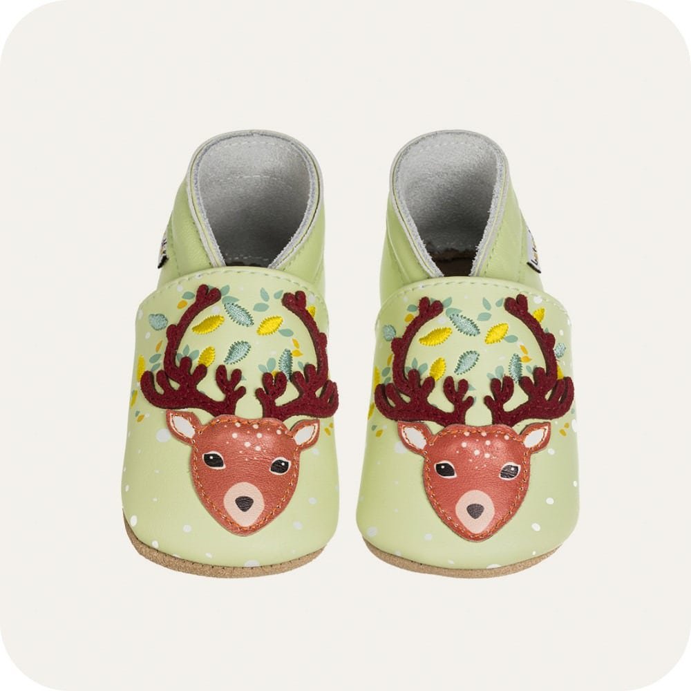 Reindeer baby soft leather slippers
