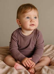Langarm-Body aus Wolle – Merinowolle – Twilight Mauve