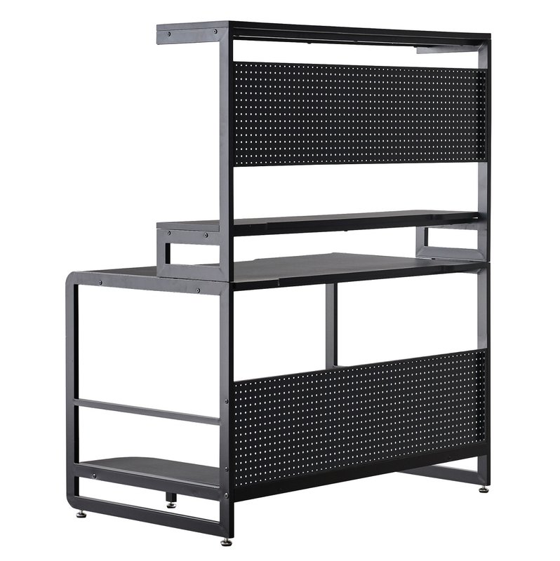 Skrivebord med hylder og topramme