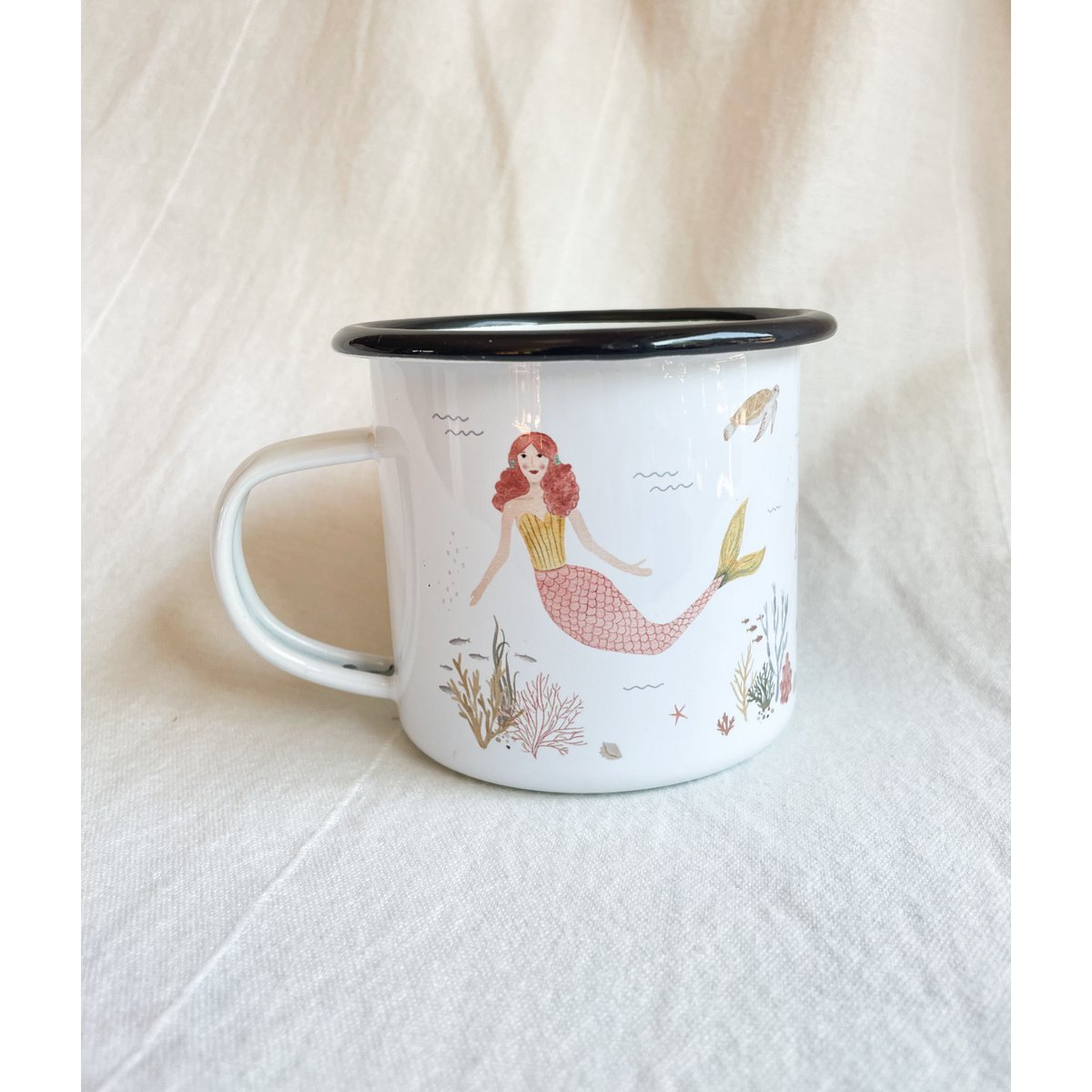Enamel cup mermaids | Mug | Children's mug | Girl | Mermaid | Underwater | Watercolor | Watercolor || HEART & PAPER