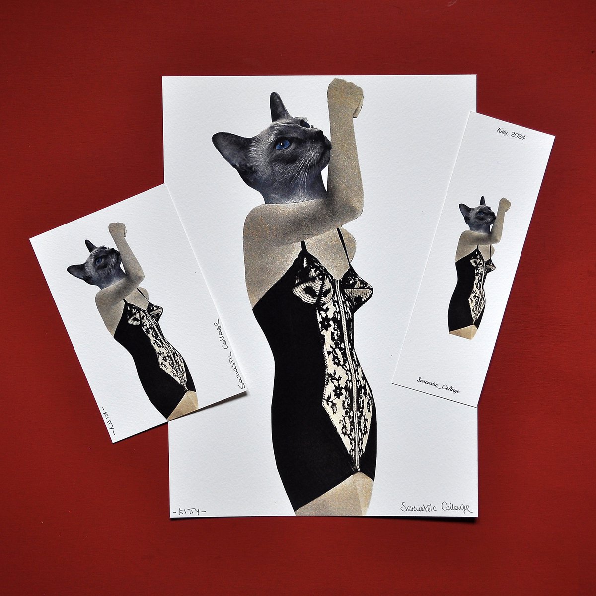 Surreal Collage Art Print Set – A4 Print + Postcard + Bookmark | Contemporary Gift Bundle