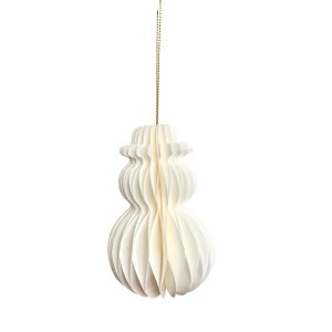 Honeycomb Christmas pendant snowman · white