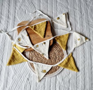 Garland Flags Fabric 2.5 Meter - Beige Lemons
