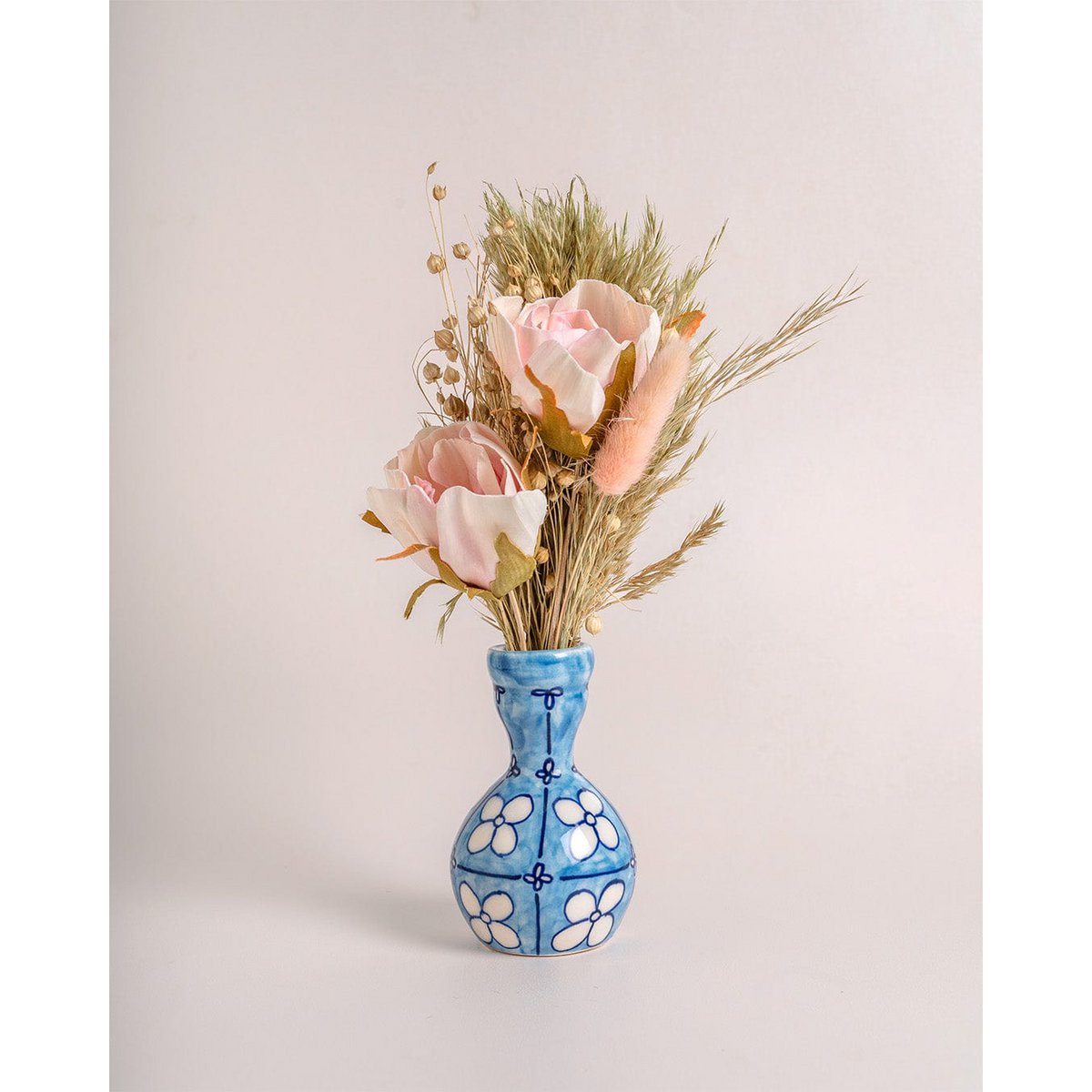 Hand-Painted Ceramic Vase - Set of 3, 4-inch Tall